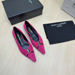 BABYLONE BALLET FLAT IN BRIGHT PINK SUEDE