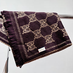 SCARF 195 CM IN CHESTNUT BROWN WOOL 399809