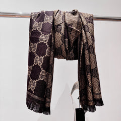 SCARF 195 CM IN CHESTNUT BROWN WOOL 399809