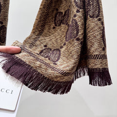 SCARF 195 CM IN CHESTNUT BROWN WOOL 399809