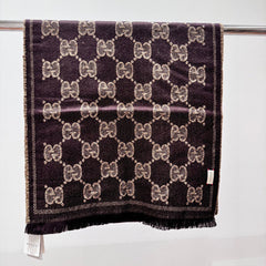 SCARF 195 CM IN CHESTNUT BROWN WOOL 399809