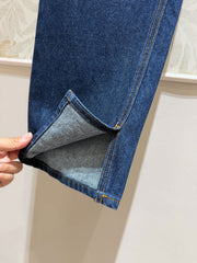 Gucci Old Flower Waist Jeans Blue Cotton