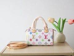 EAST WEST 15 BAG IN WHITE MIX COLORFUL CALFSKIN