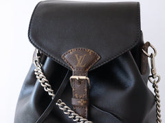 LV 25S MONTSOURIS VIBE 35 IN BLACK LAMBSKIN SILVER HARDWRE