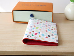 DOLL PASSPORT WALLET IN WHITE MIX COLORFUL CALFSKIN