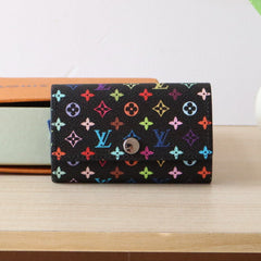 ROSALIE WALLET 12 IN BLACK MIX COLORFUL CALFSKIN
