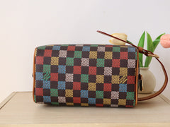 DOPP KIT LOCKER BAG 23 IN COLORFUL DAMIER CALFSKIN