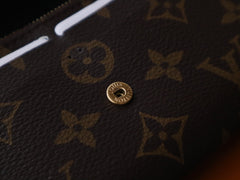 EMILIE WALLET 19 IN CHOCOLATE BROWN MONOGRAM CALFSKIN