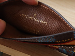 POCKET ORGANIZER CARD HOLDER 11 IN COLORFUL DAMIER EBENE CANVAS