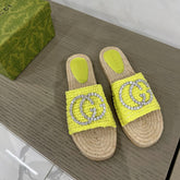 GG INTERLOCKING G ESPADRILLE LEMON FABRIC