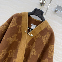 MAX MARA 25S FRINGED KNIT CAPE 165