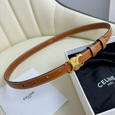 SMALL TRIOMPHE BELT 18 MM BRONZE BROWN LEATHER GOLD HARDWARE