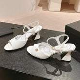 HIGH HEELS SANDAL IN WHITE LAMBSKIN