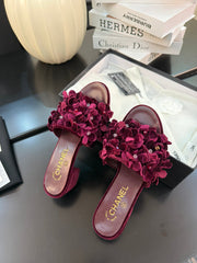 MID HEEL 45 MM MULE IN PLUM PURPLE VELVET