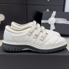 SNEAKERS WITH THREE STRAPS IN WHITE CALFSKIN
