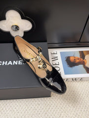 MARY JANE SHOES IN BLACK PATENT CALFSKIN 55 MM