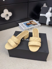 CC 25C Mule Sandal 45mm Open Heel Beige Lambskin 233493