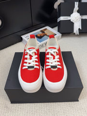 TRAINERS SHOES IN ORANGE RED FABRIC