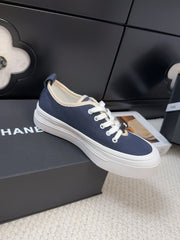 TRAINERS SHOES IN NAVY BLUE FABRIC