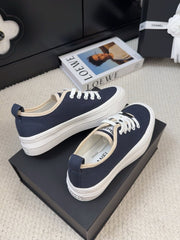 TRAINERS SHOES IN NAVY BLUE FABRIC