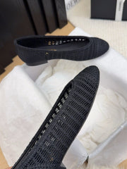 CC 25 Ballet Flat Black Raffia