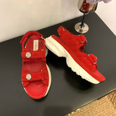 SANDAL 25S IN RED SUEDUE FABRIC