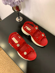SANDAL 25S IN RED SUEDUE FABRIC