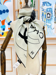 CHANEL 25S SCARF 135 IN CASHMERE SILK 708380