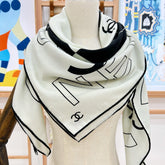 CHANEL 25S SCARF 135 IN CASHMERE SILK 708380