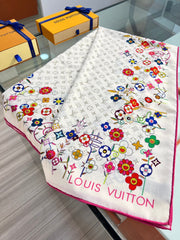 LV SCARF 135 CM IN WOOL MIX SILK 715458