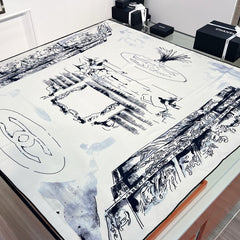 CHANEL 25S SCARF 135 IN CASHMERE SILK 737230