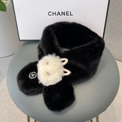 SCARF IN BLACK RABBIT FUR 397450