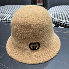 BUCKET HAT IN PEANUT BROWN WOOL PLUSH 399229