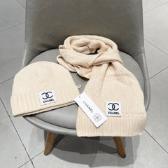 SET BEANIE HAT AND SCARF BISQUE BEIGE 427884