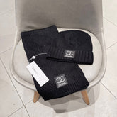 SET BEANIE HAT AND SCARF BLACK 427886