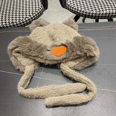 BEANIE HAT IN PARCHMENT BEIGE WOOL AND LAMB FUR 427794