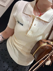 MIUMIU KNITTED POLO SHIRT STYLE 325