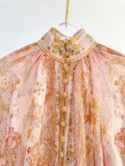 ZIMMERMANN HIGH-NECK FLARE-SLEEVE TOP 270178