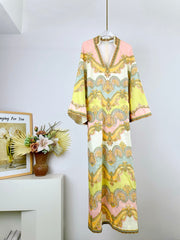 DEEP V-NECK DRESS WITH SIDE SLIT 266468