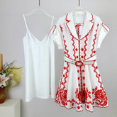 ZIMMERMANN EMBROIDERED SHORT-SLEEVE MINI DRESS 270267