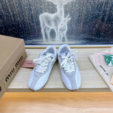 NB White and Gray Sneakers Cowhide