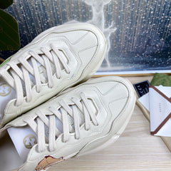 GG COUPLE TRAINER WHITE CALFSKIN WITH CAPYBARA ICON