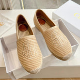 WOVEN LOAFER IN TAN BEIGE RAFFIA
