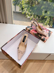 DG 70MM FOOTWEAR – BLUSH IN BEIGE CALFSKIN SLINGBACK