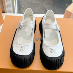 RUBY FLAT MARY JANE IN WHITE PATENT CALFSKIN