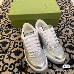 GG SCREENER SNEAKER SILVER CALFSKIN UNIQUE
