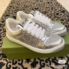 GG SCREENER SNEAKER SILVER CALFSKIN UNIQUE