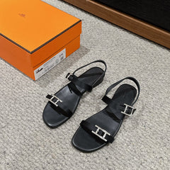 BUCKLE SANDAL BLACK CALFSKIN