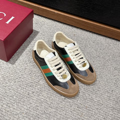 GG & ADIDAS SNEAKER BLACK AND BROWN CALFSKIN