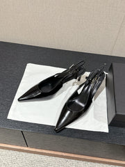 SL CHERISH SLINGBACK 75 BLACK CALFSKIN